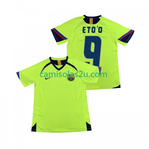 Camisolas de futebol FC Barcelona ETOO 9 2006 Retro Equipamento Alternativa 2005 Manga Curta Camisolas de futebol FC Barcelona ETOO 9 2006 Retro Equipamento Alternativa 2005 Manga Curta